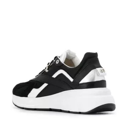 Cesare Paciotti textured detail Leather Black/White Athletic Sneakers Sz 9-10 - Picture 3 of 17